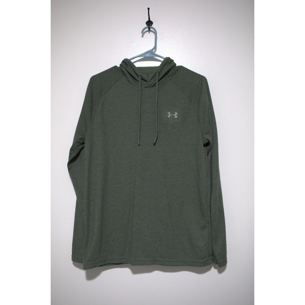 Under Armour Mens Medium Green Heathered Pullover Hoodie Activewear Training Top